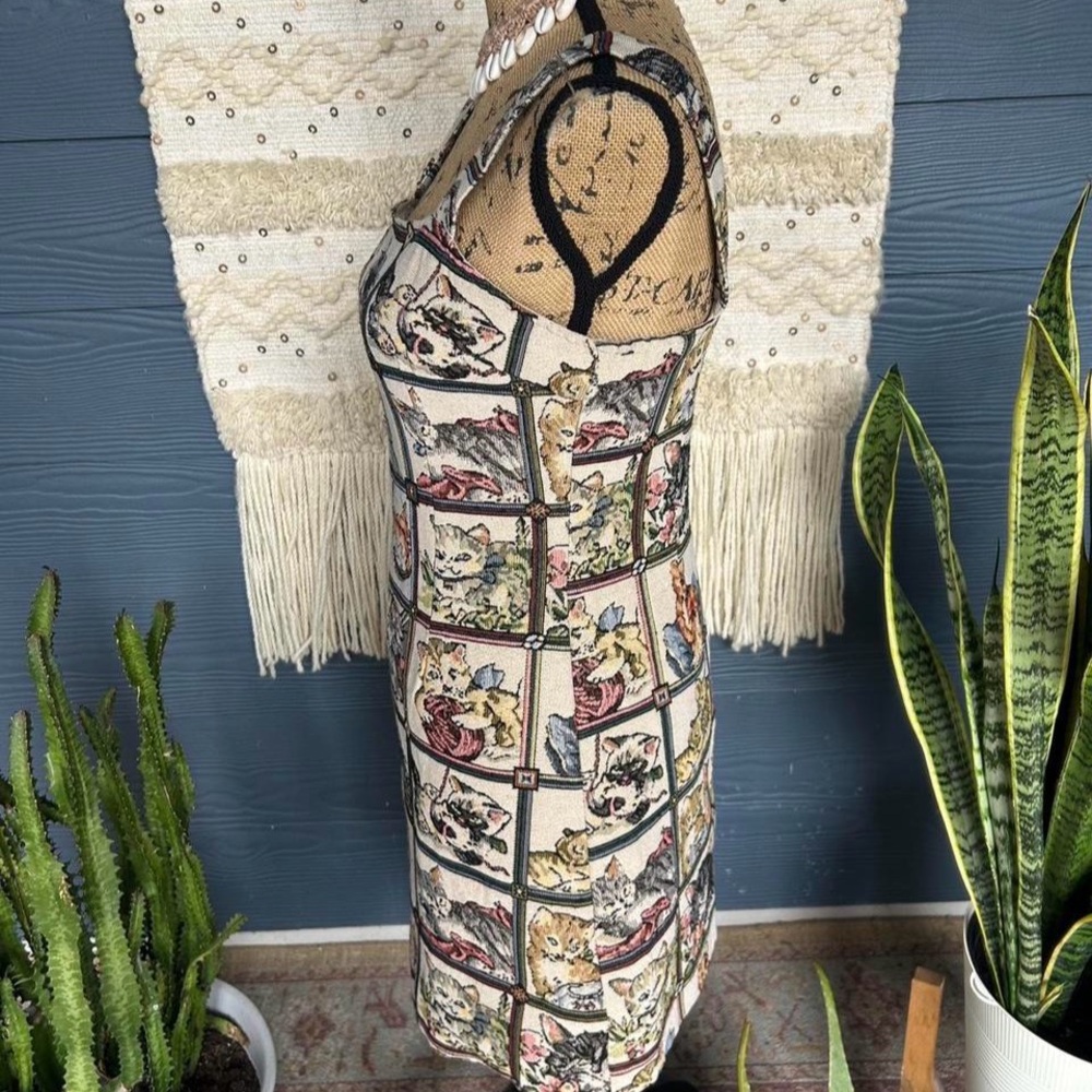 Cider Cat Print Patchwork Dress - image 4